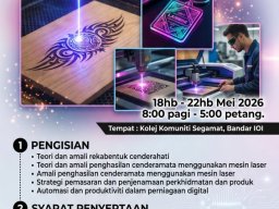 Main Gallery &raquo; Kolej Komuniti Segamat &raquo; Program Pengukuhan Bakat Komuniti 2026: Penghasilan Cenderahati Menggunakkan Mesin Laser